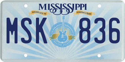 MS license plate MSK836