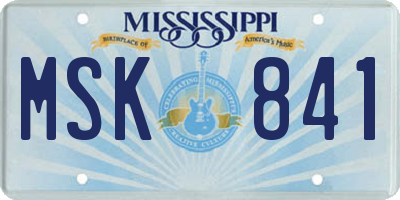 MS license plate MSK841