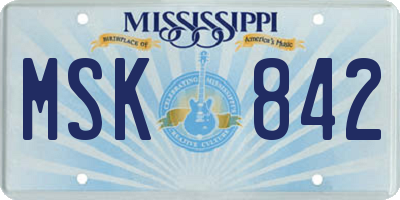 MS license plate MSK842