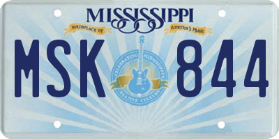 MS license plate MSK844