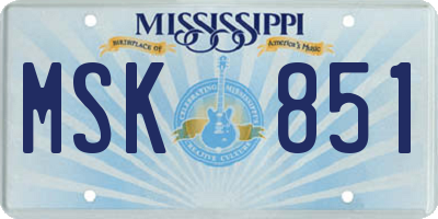 MS license plate MSK851