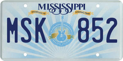 MS license plate MSK852