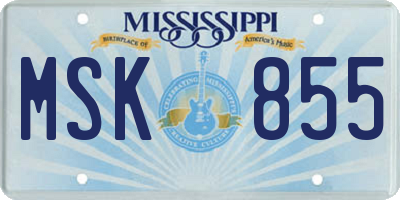 MS license plate MSK855