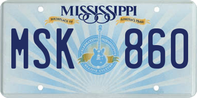 MS license plate MSK860