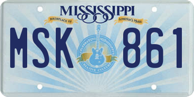MS license plate MSK861