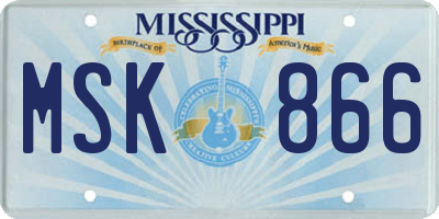 MS license plate MSK866
