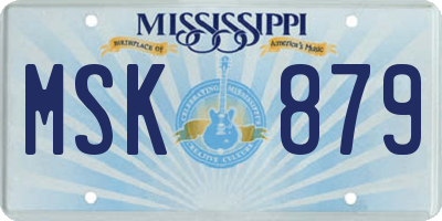 MS license plate MSK879