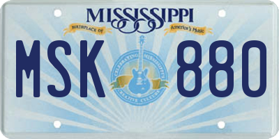MS license plate MSK880
