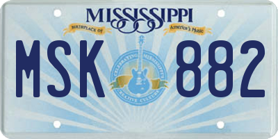 MS license plate MSK882