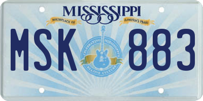 MS license plate MSK883