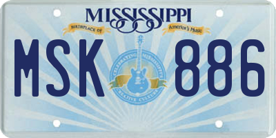 MS license plate MSK886