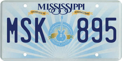 MS license plate MSK895