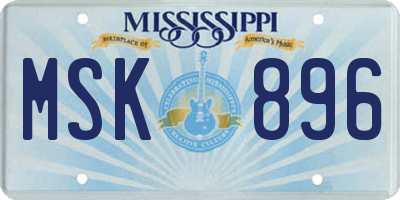 MS license plate MSK896