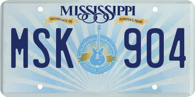 MS license plate MSK904