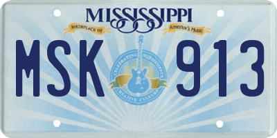 MS license plate MSK913