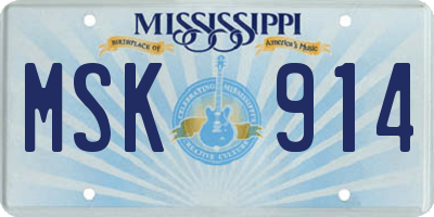 MS license plate MSK914