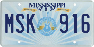 MS license plate MSK916