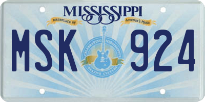 MS license plate MSK924