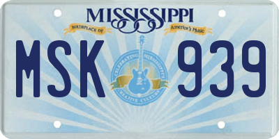 MS license plate MSK939