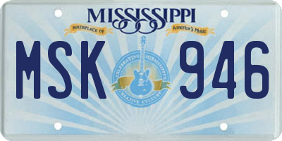 MS license plate MSK946