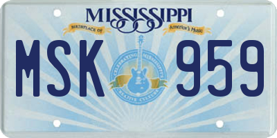 MS license plate MSK959