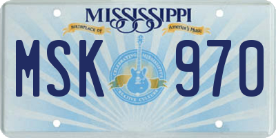 MS license plate MSK970