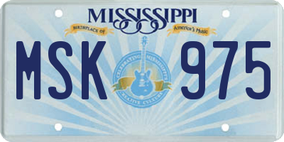 MS license plate MSK975