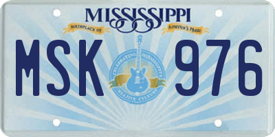 MS license plate MSK976