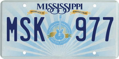 MS license plate MSK977