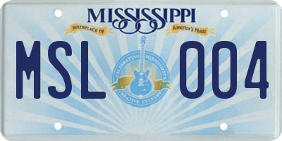 MS license plate MSL004