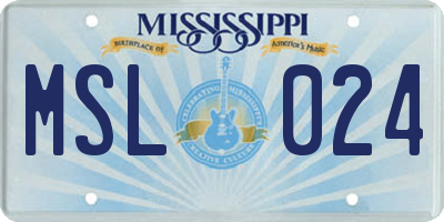 MS license plate MSL024