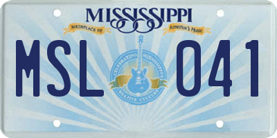MS license plate MSL041