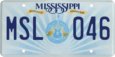 MS license plate MSL046