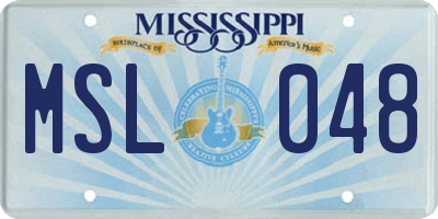 MS license plate MSL048