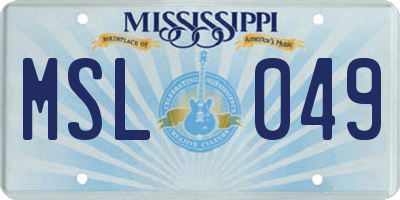 MS license plate MSL049