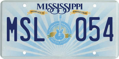 MS license plate MSL054
