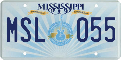 MS license plate MSL055