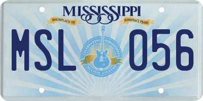 MS license plate MSL056