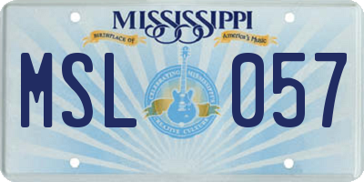 MS license plate MSL057