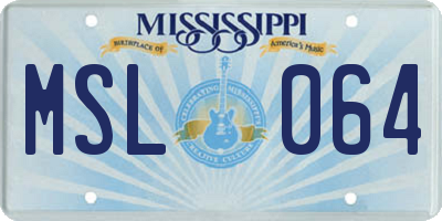 MS license plate MSL064