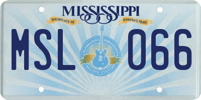 MS license plate MSL066