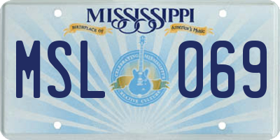 MS license plate MSL069