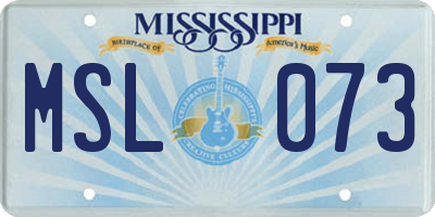 MS license plate MSL073
