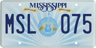 MS license plate MSL075