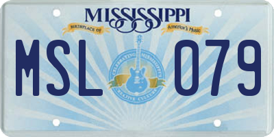 MS license plate MSL079