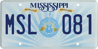MS license plate MSL081