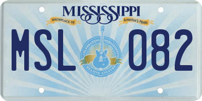 MS license plate MSL082