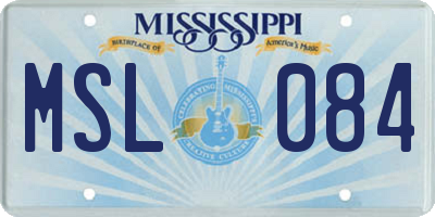 MS license plate MSL084