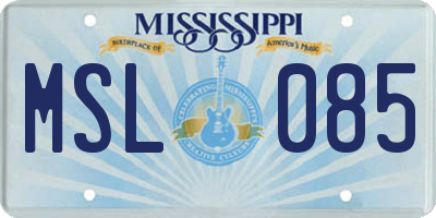 MS license plate MSL085