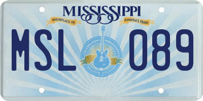 MS license plate MSL089